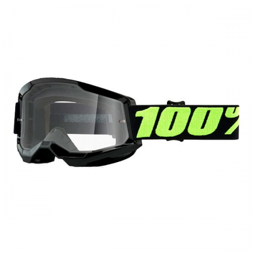 Óculos Motocross 100% Strata2 Upsol Preto Amarelo
