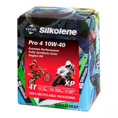 Óleo Moto Silkolene Pro 4 10W40 XP 4L