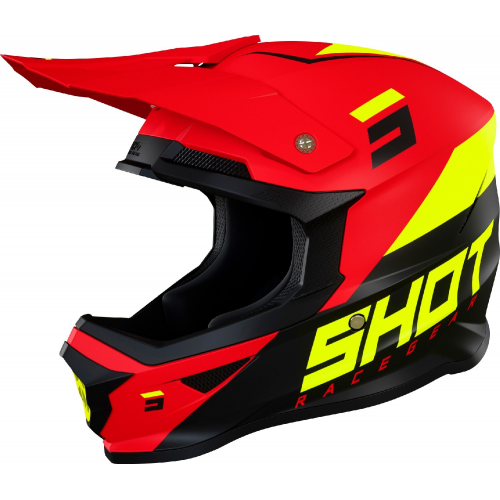 Capacete FURIOUS CHASE SHOT VERMELHO / FLUO