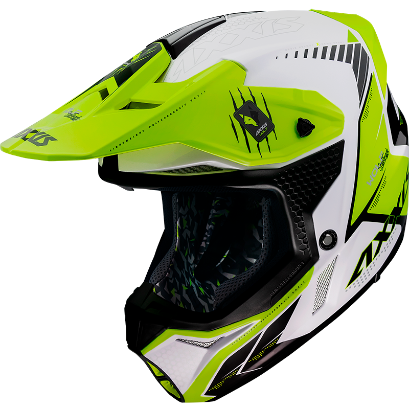 Capacete AXXIS WOLF STAR TRACK A3 Branco / Fluo