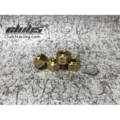 Extended Brass Wheel Hex w/ Pin  8mm / 4  for Element Euduro