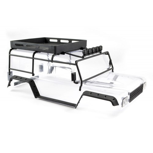 FTX KANYON CLEAR BODY W/ROLL CAGE, SPOTLIGHTS  TRAY