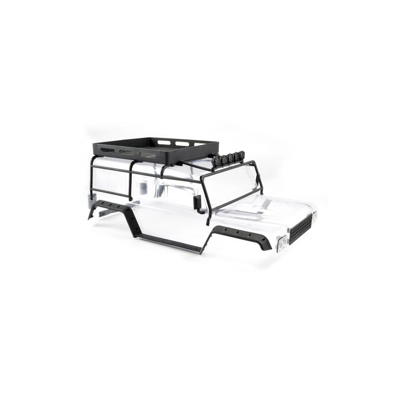 FTX KANYON CLEAR BODY W/ROLL CAGE, SPOTLIGHTS  TRAY
