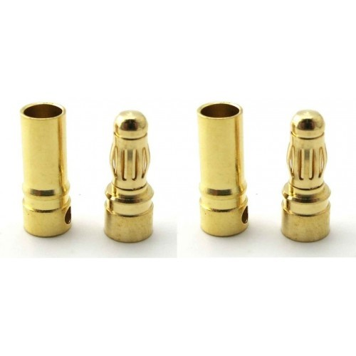3.5MM GOLD CONNECTOR, MALE + FEMALE 2 Pairs