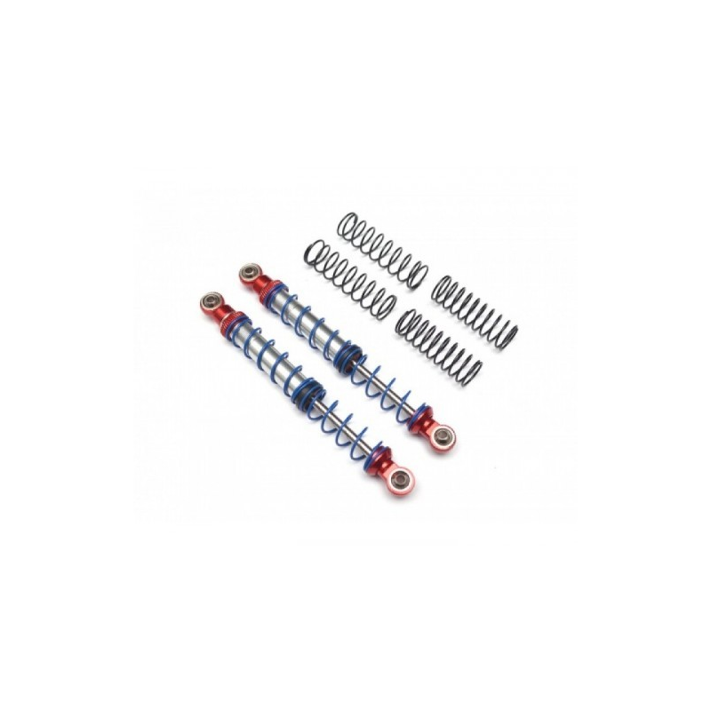 ALUMINUM DOUBLE SPRING SHOCKS 110MM 2 FOR CRAWLERS RED