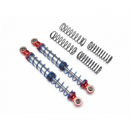 ALUMINUM DOUBLE SPRING SHOCKS 110MM 2 FOR CRAWLERS RED