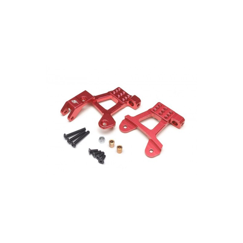 Boom Racing Aluminum Front Shock Hoops for SCX10 II - 1 Pair Red for Axial SCX10 II