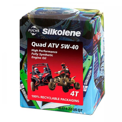 Óleo de motocicleta Silkolene Quad ATV 5W40 4L Cubo