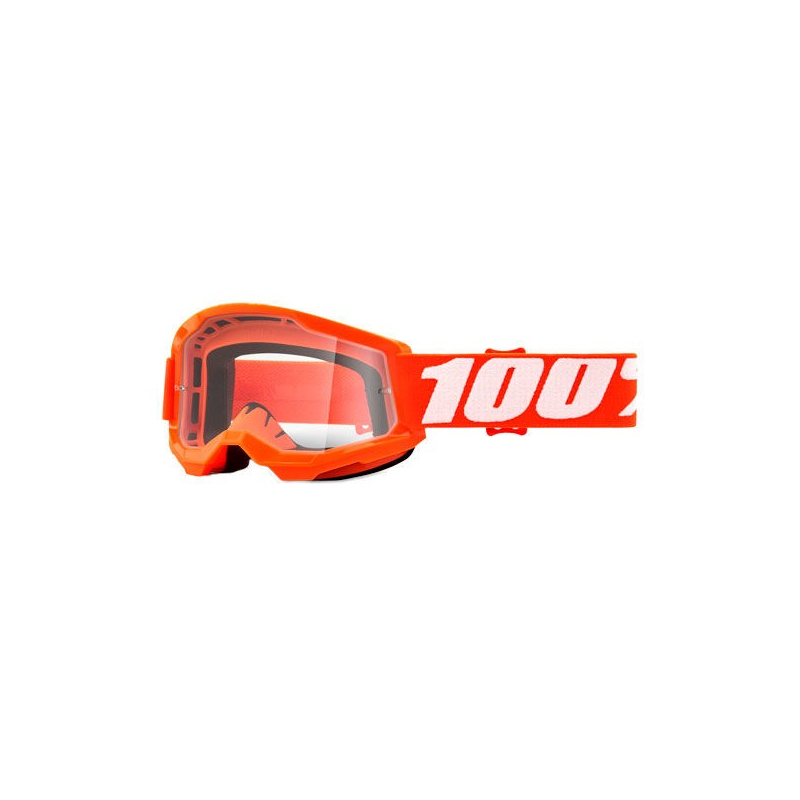 Óculos Motocross 100% Strata2 Junior laranja-branco