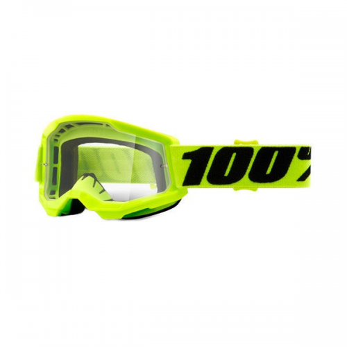 Óculos Motocross 100% Strata2 Junior Fluo Amarelo-Preto